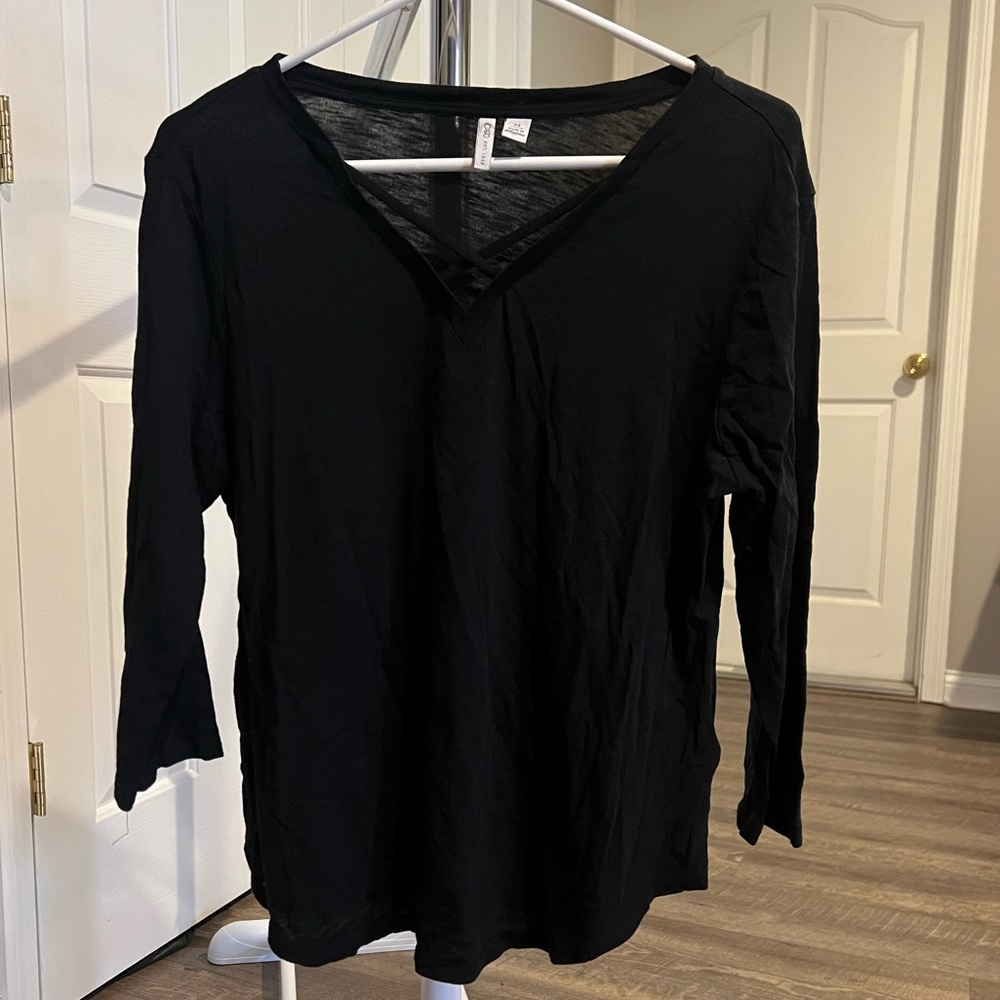 Cato Black V-Neck Blouse